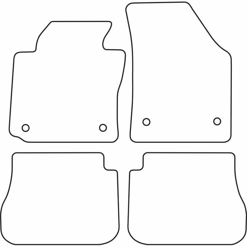 Automatten Velours  Volkswagen Caddy Combi/Variant 5-Personen 2004-2015 (voor + achter)