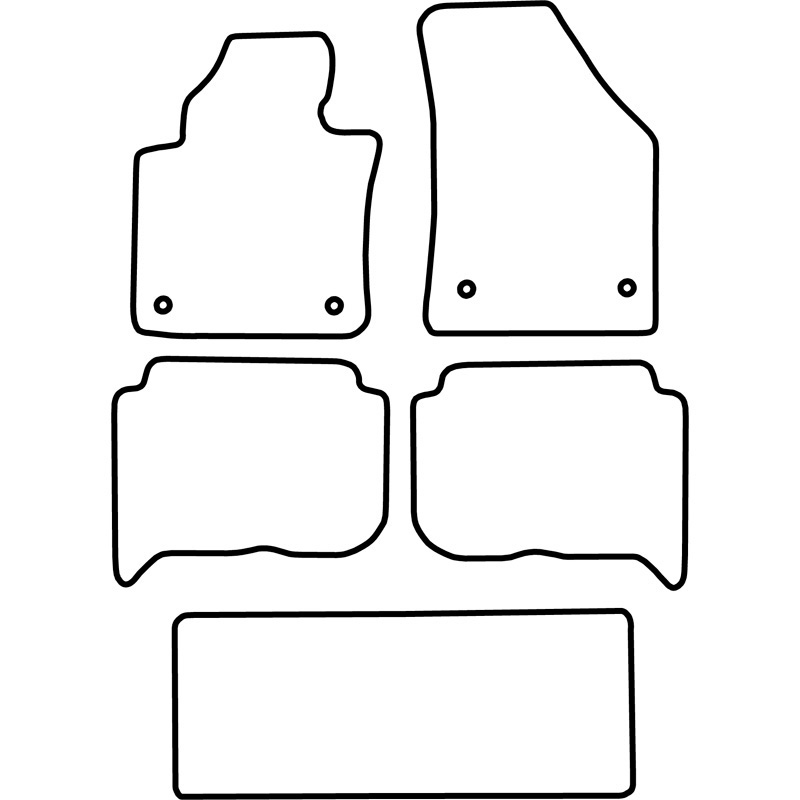 Automatten Velours  Volkswagen Touran 2007-2015 (7-Personen)